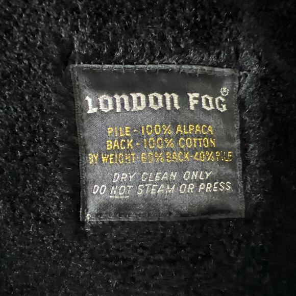 London Fog Trench Coat Men 38 Gray Clipper Mill Plaid Alpaca Fur Lined Placket - Picture 12 of 14